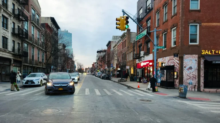 Brownstone-lined street in Brooklyn, New York, where common law marriage in New York is not recognized