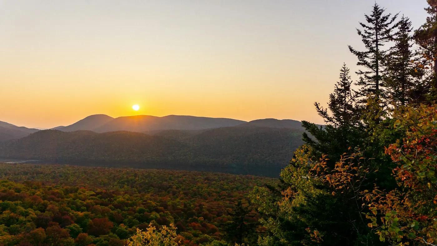 Autumn forest in the Adirondacks, where a burn ban ny helps prevent wildfires